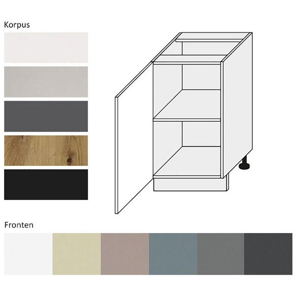 Thumbnail - Feldmann-Wohnen Küchenunterschrank, Creme, Grau, Holz, 2 Fächer, Rechteckig, 50x82x50 cm, Küchen, Küchenmöbel, Küchensch...