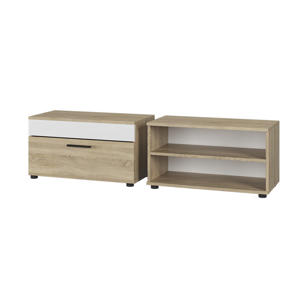 Weiß/Sonoma Eiche, Holzwerkstoff (70.8/38.9/35.3cm) - Vicco