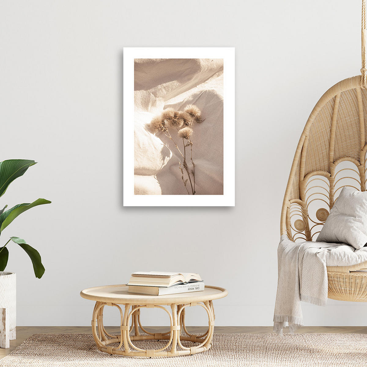 WANDBILD zarte trockenblumen - Beige, Textil (40/60cm) - Feeby