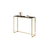 KONSOLE MODERN II GLASS 100/30/79 cm Goldchrom/Schwarz - Goldfarben/Schwarz, Glas/Metall (100/79/30cm) - Lookway
