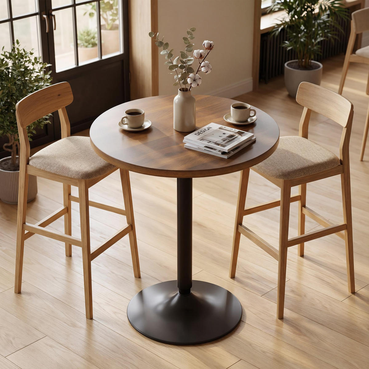 BARTISCH DE-14817 rund 60 cm mit Kippsicherung Nussbaum - Walnussfarben, Holzwerkstoff (60/60/73cm) - ComfortXL