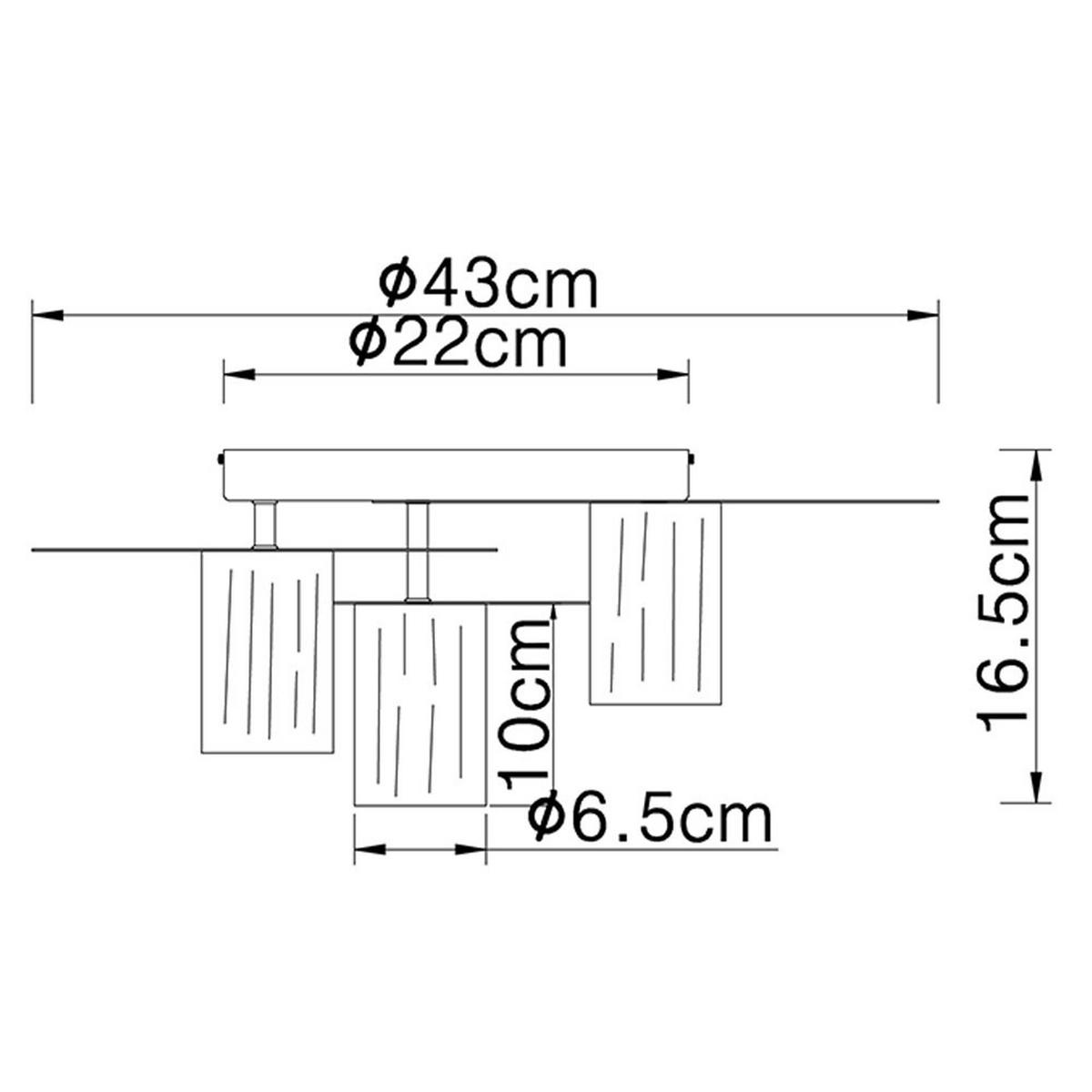 DECKENLEUCHTE Holzoptik Braun 3 flammig - Braun, Holz (43/43/16.5cm)