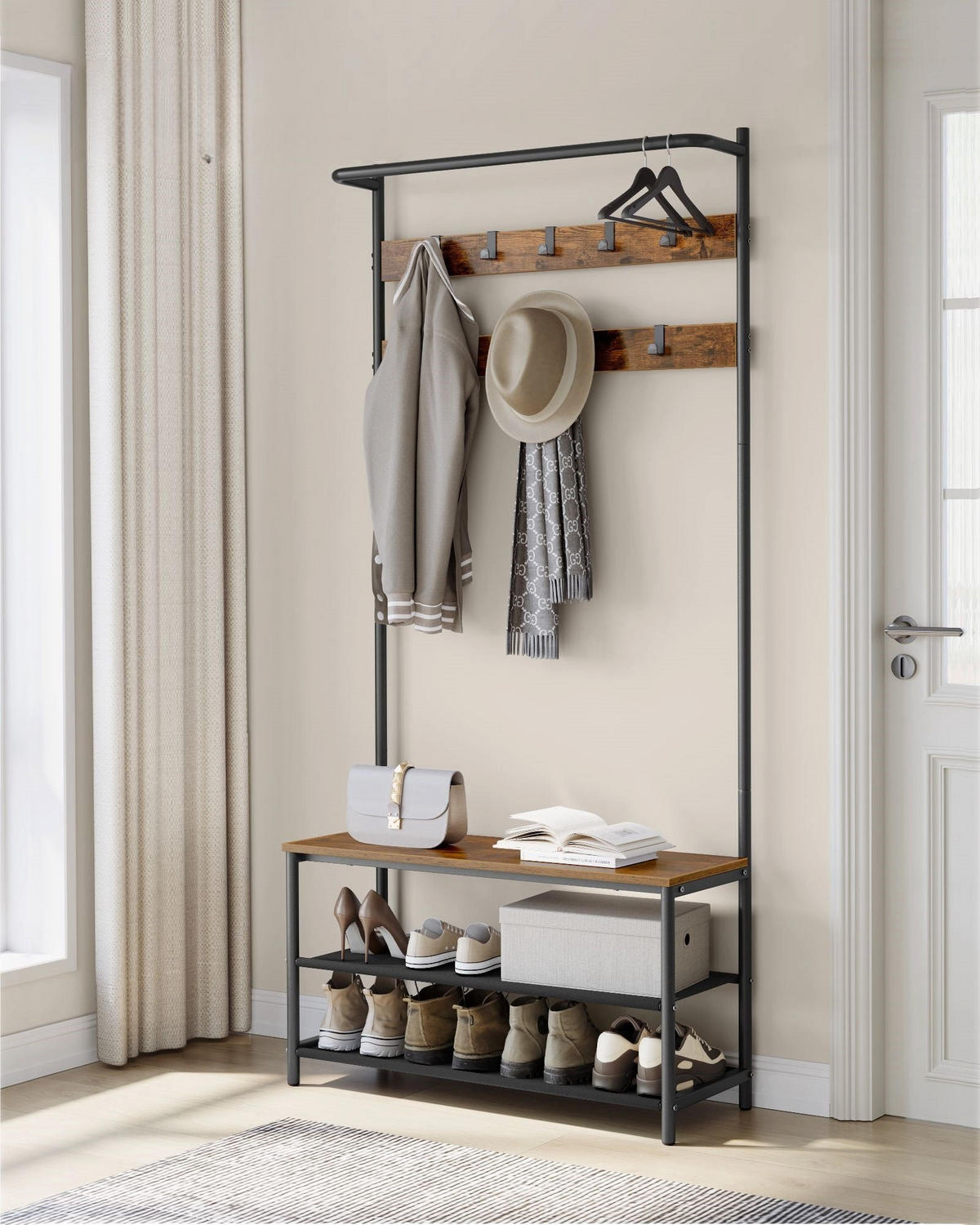 GARDEROBE WARSAW - Braun, Holzwerkstoff (84/180/32.2cm) - Hansiro