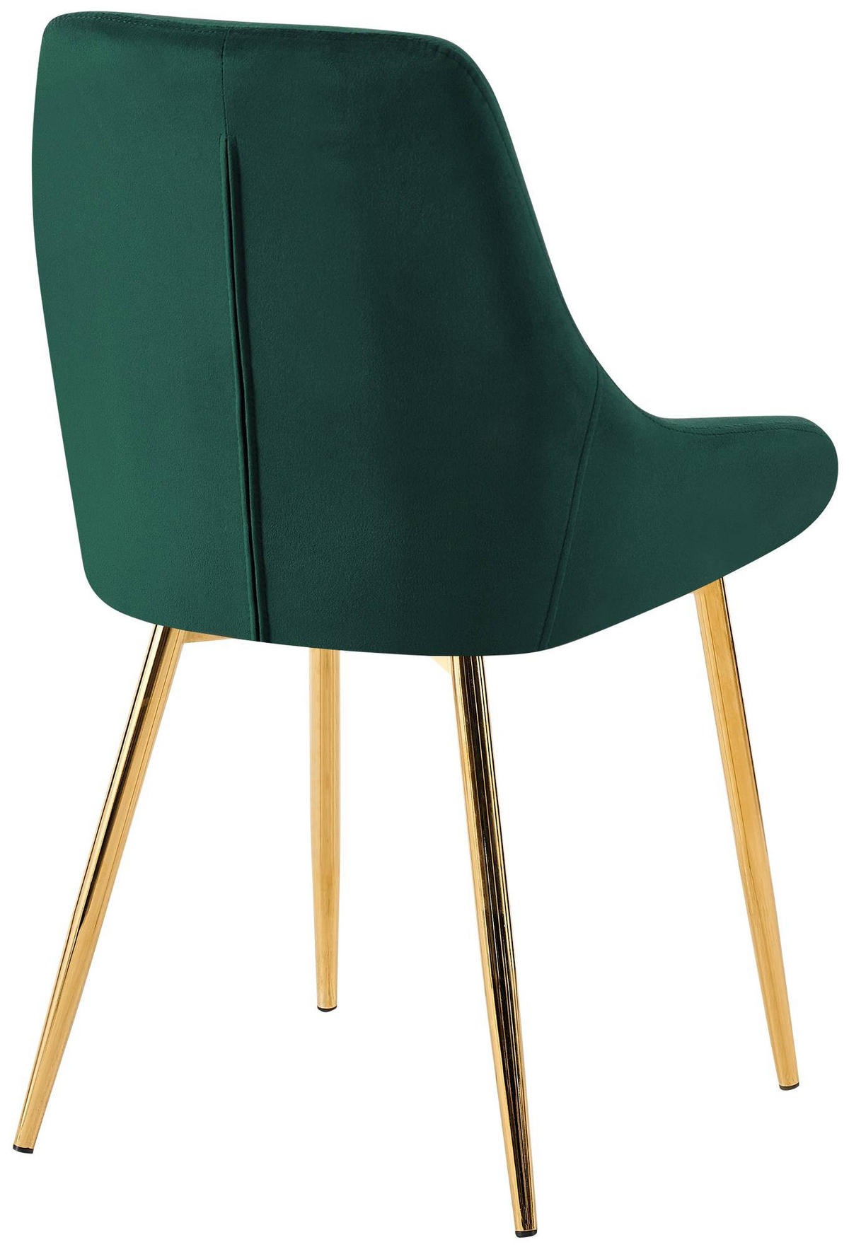 STUHL Samt Grün - Goldfarben/Grün, Textil (50/86/53cm) - CLP