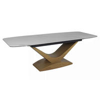 ESSTISCH Dolce Weiß Marmor / Eiche Natur 180-240 / 95 / 76cm - Braun/Weiß, Holz/Keramik (95/240/76cm) - Feldmann-Wohnen