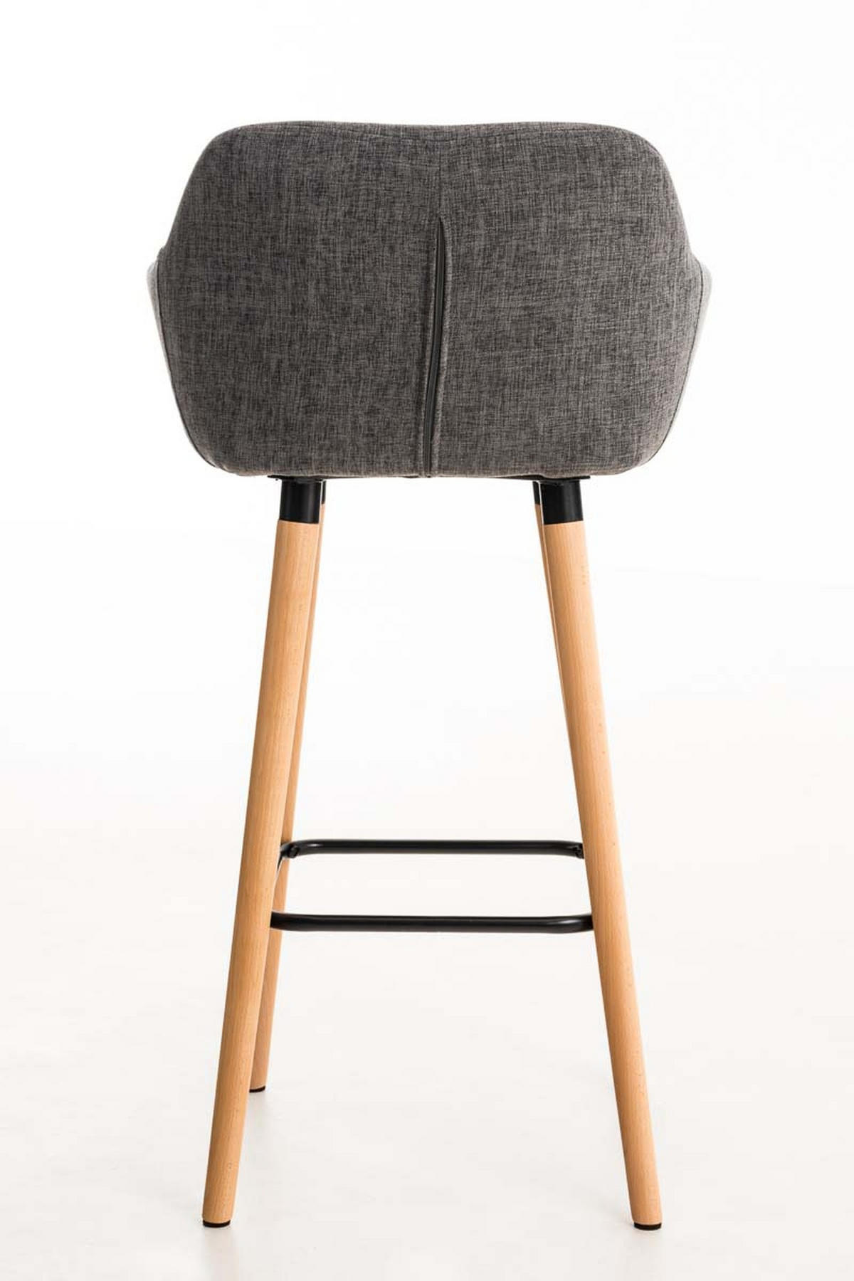 BARHOCKER Grande, Gestell Holz, Stoff Hellgrau - Braun/Grau, Holz/Textil (55/99/46cm) - TPFLiving