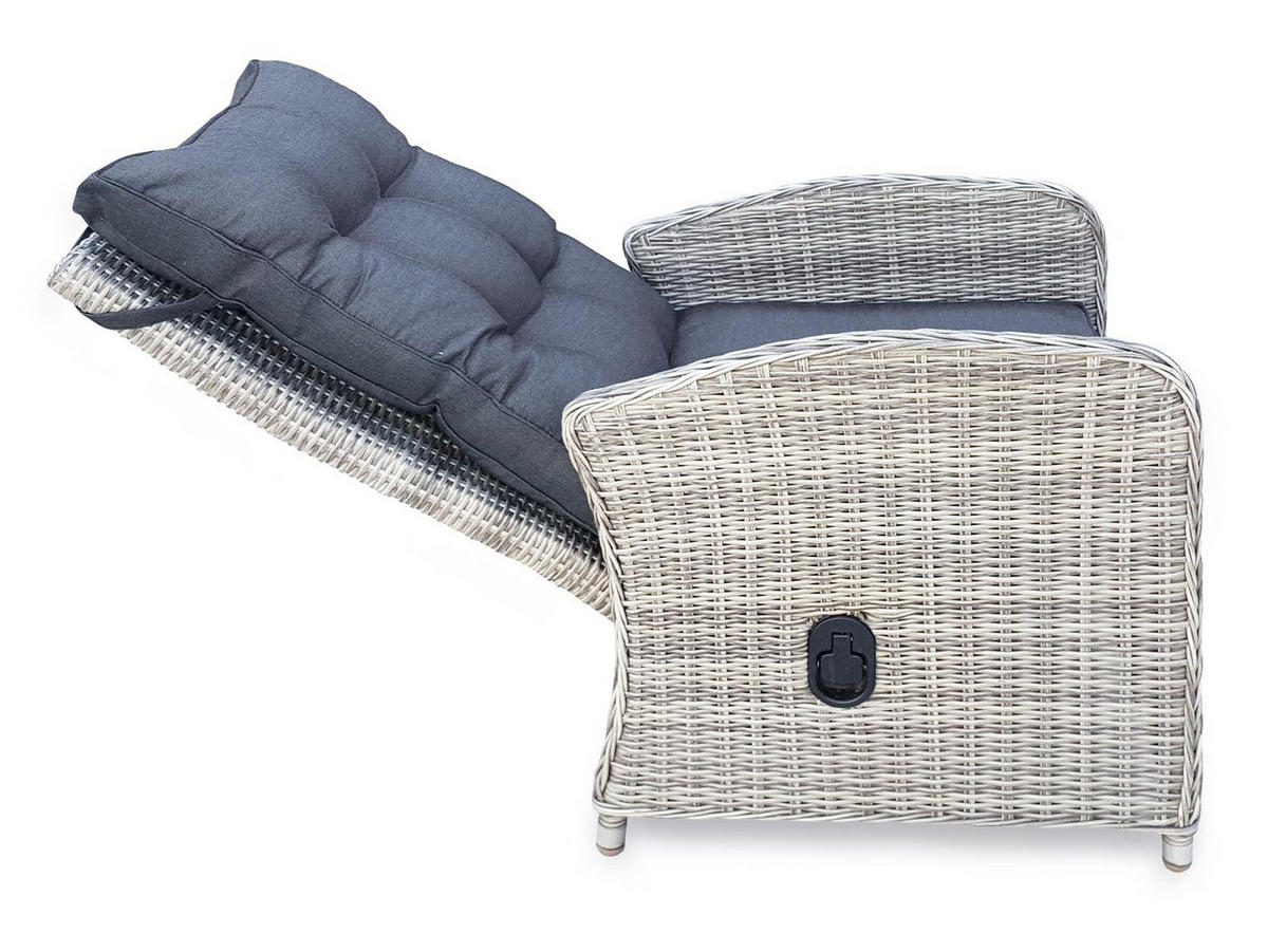 GARTEN SITZGRUPPE Monte Carlo Grau Polyrattan für 4 Personen - Grau, Kunststoff - bellavista - Home & Garden