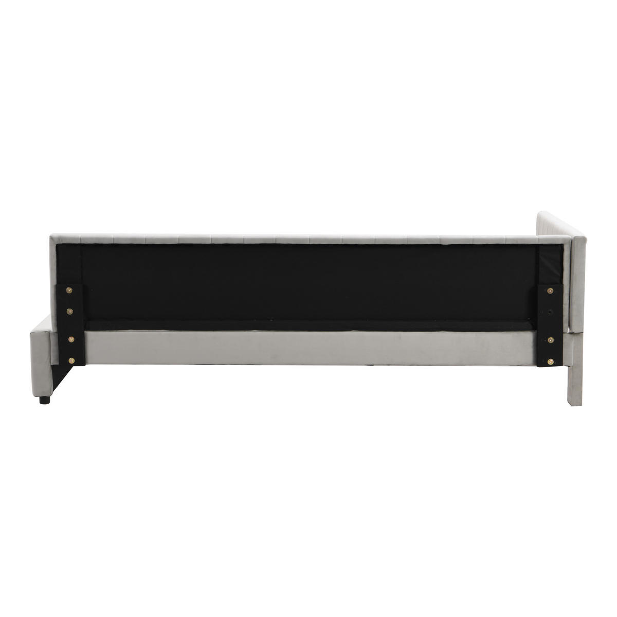 POLSTERBETT 90x200 cm Grau Multifunktion Lattenrost Samt - Grau, Holzwerkstoff - FLIEKS