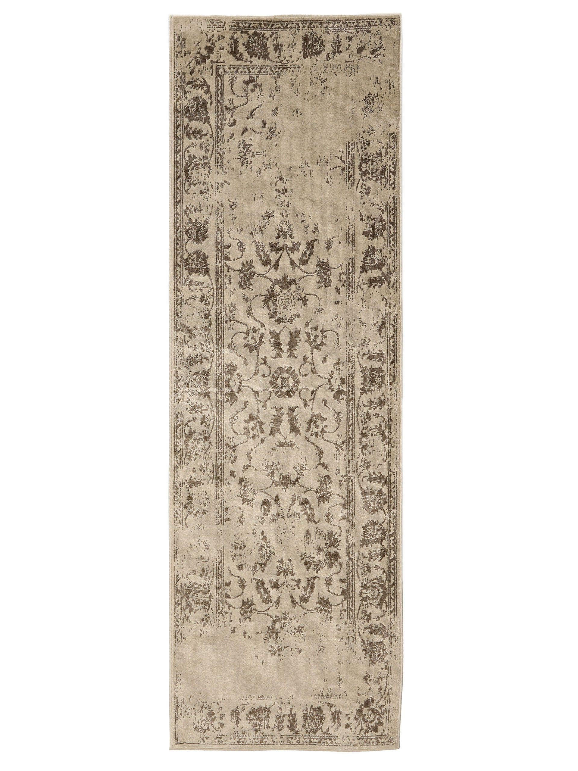 VINTAGE-LÄUFER Suki 80/240 cm - Creme/Braun, Kunststoff (80/240cm) - benuta