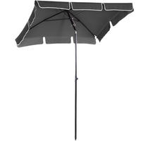 SONNENSCHIRM rechteckig 198/130 cm in Grau mit Neigefunktion - Grau, Metall (130/198cm) - BEAOK