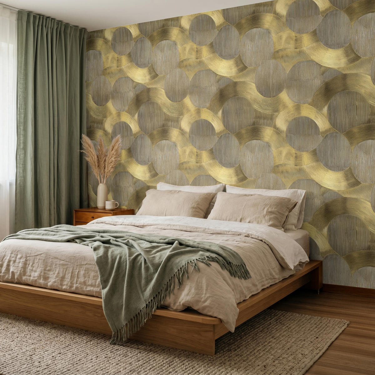 TAPETE - Modern - Geometrisch - Gold - 280x200 cm - Goldfarben, Papier (280/200cm) - OnlyWow