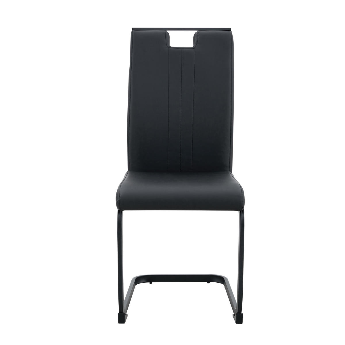 SCHWINGSTUHL DE-36785 2er-Set mit PU-Bezug und bogenförmigem Design Schwarz - Schwarz, Metall (40.5/98/52cm) - ComfortXL