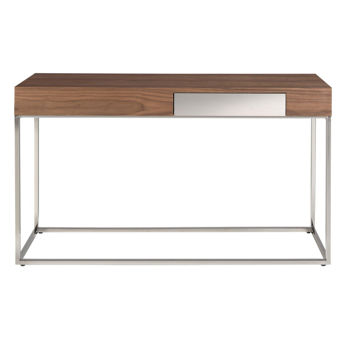 KONSOLENTISCH Rechteckiger aus Nussbaum und verchromtem Stahl 135/40/76 cm - Chromfarben/Edelstahlfarben, Holz/Holzwerkstoff (40/135/76cm) - ANGEL CERDA