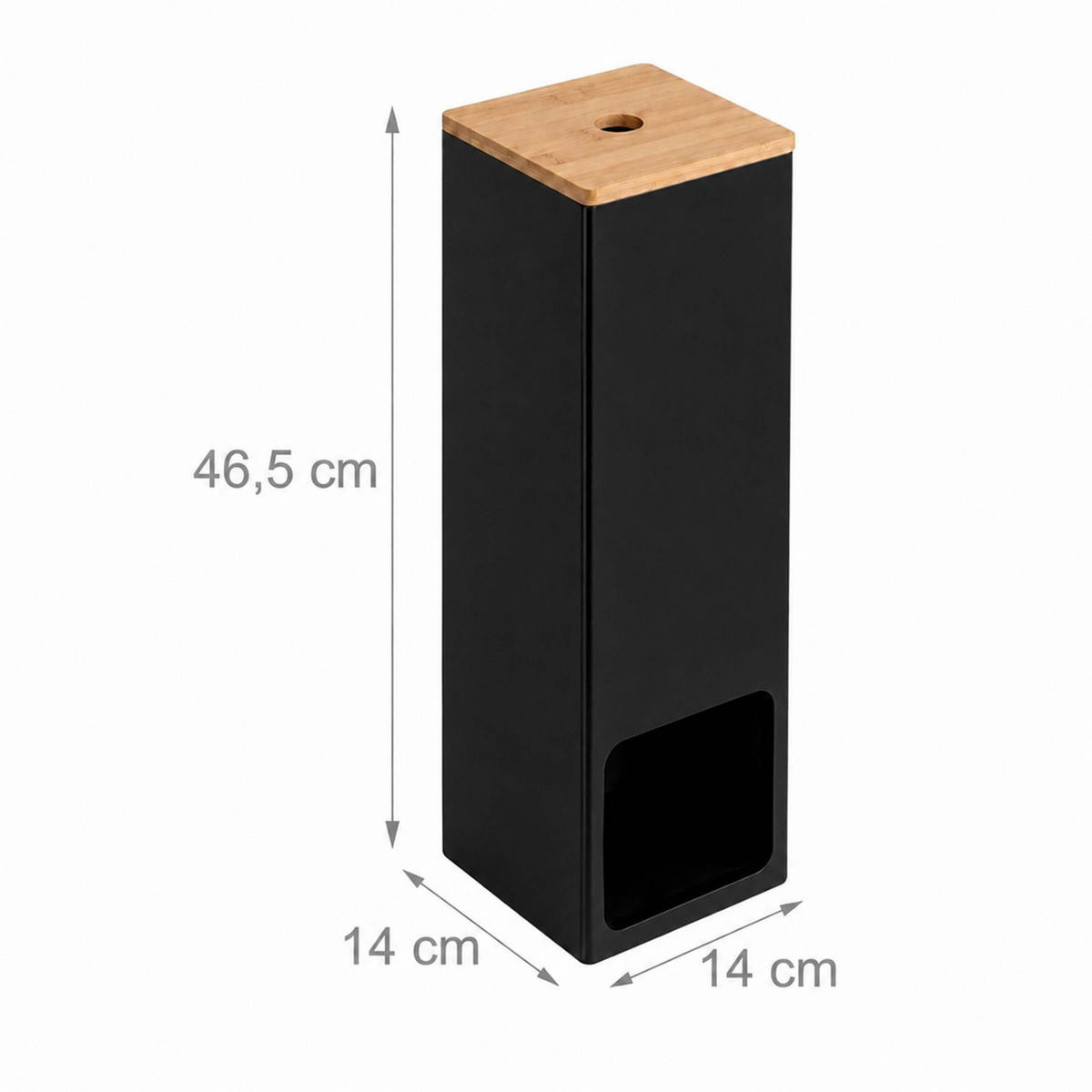 SUPORT-ROLE Natural negru bambus pentru 4 role - negru, compozit lemnos/lemn (14/46.5/14cm) - Relaxdays