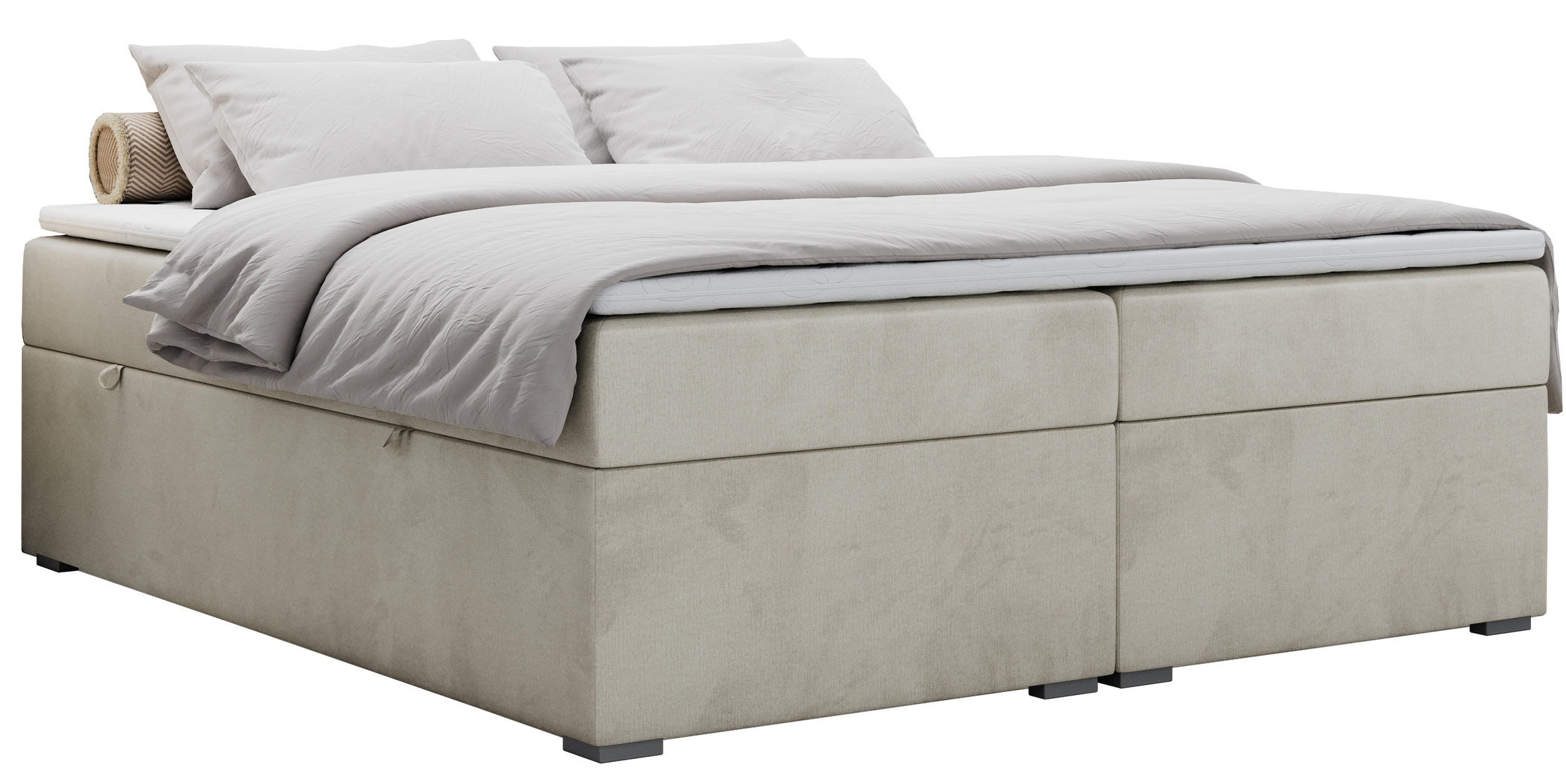 BOXBETT BESS 140/200 Beige Velvet - H3 - Beige, Holz/Textil (140/200cm) - MKS