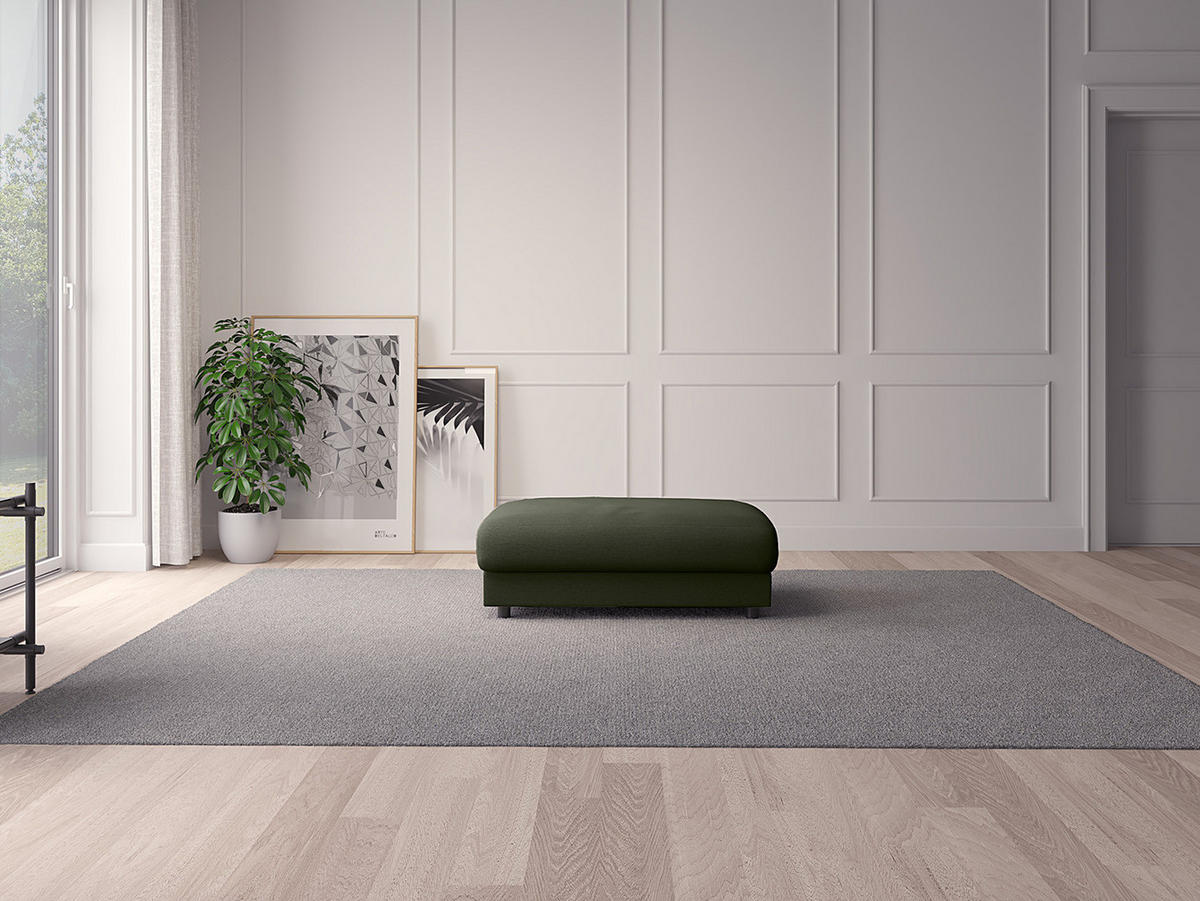 POLSTERHOCKER - Schwarz/Grau, Textil (107/41/77cm) - home24