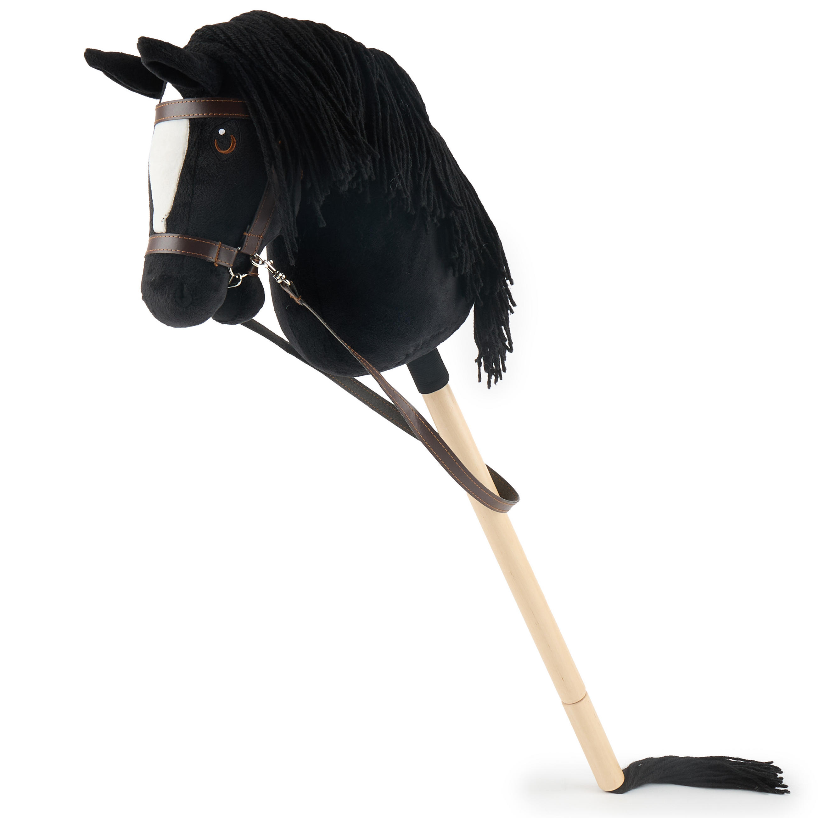 HOBBY-HORSE Steckenpferd Rappe Größe S m - Schwarz, Textil (34/76cm) - Bieco Spielwaren