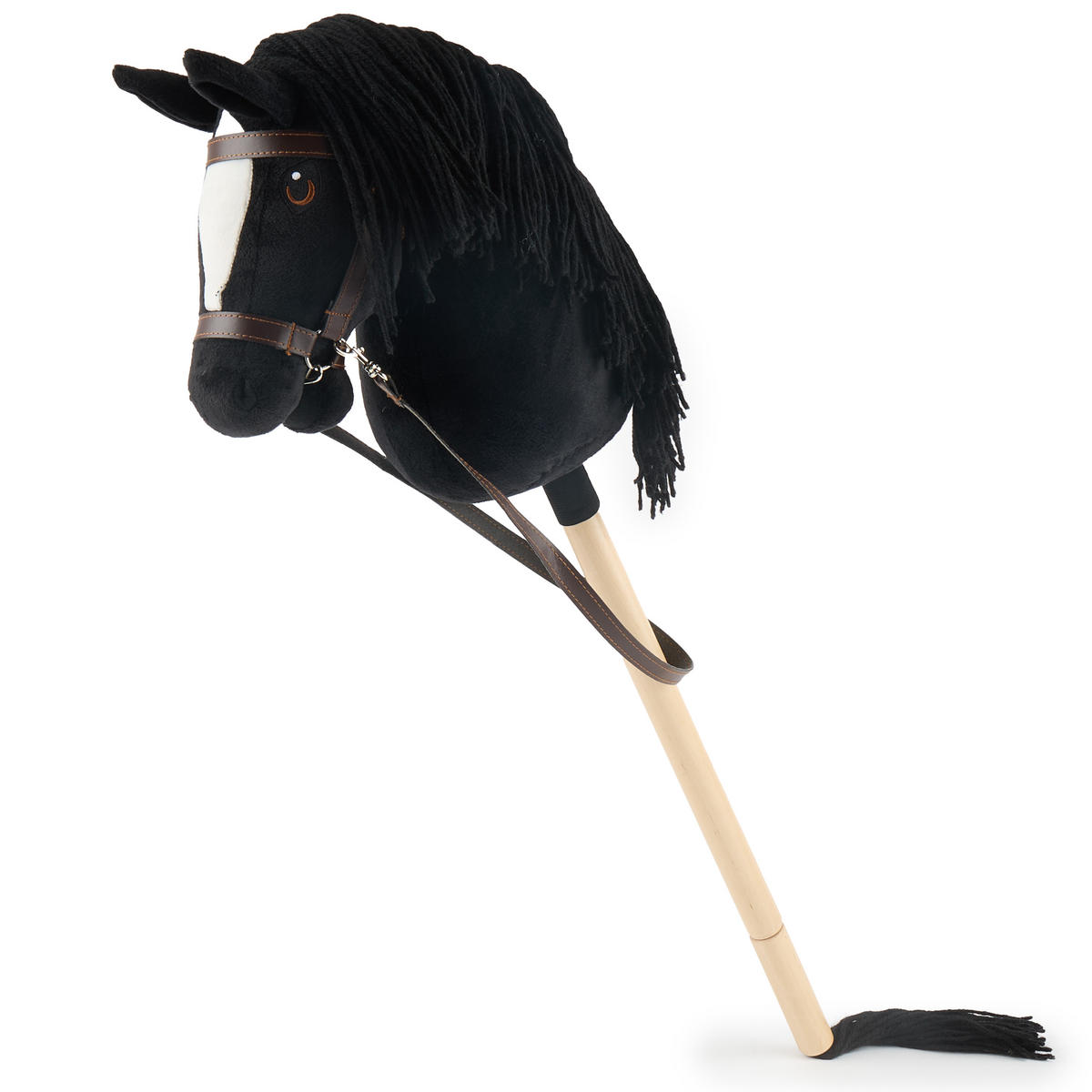 HOBBY-HORSE Steckenpferd Rappe Größe S m - Schwarz, Textil (34/76cm) - Bieco Spielwaren