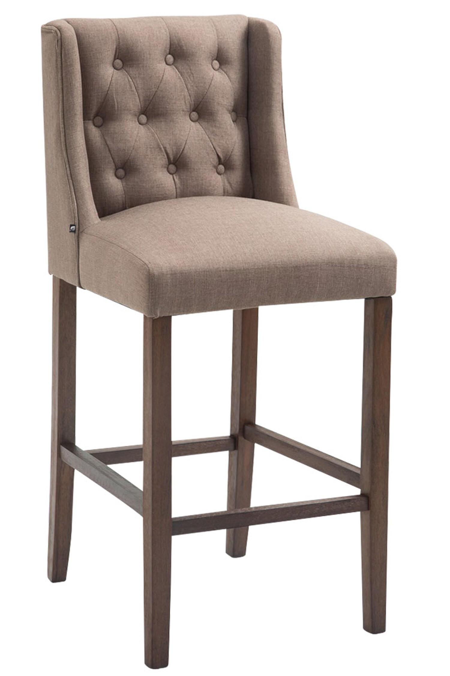 BARHOCKER Cassado, Gestell Antik-dunkel, Stoff Taupe - Taupe/Braun, Holz/Textil (56/100/51cm) - TPFLiving