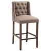 BARHOCKER Cassado, Gestell Antik-dunkel, Stoff Taupe - Taupe/Braun, Holz/Textil (56/100/51cm) - TPFLiving