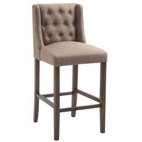 BARHOCKER Cassado, Gestell Antik-dunkel, Stoff Taupe - Taupe/Braun, Holz/Textil (56/100/51cm) - TPFLiving