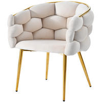 ESSZIMMERSTUHL 1-Tlg Samt Beige, Gold Beine, Modern - Beige, Textil (50/80/47cm) - FLIEKS