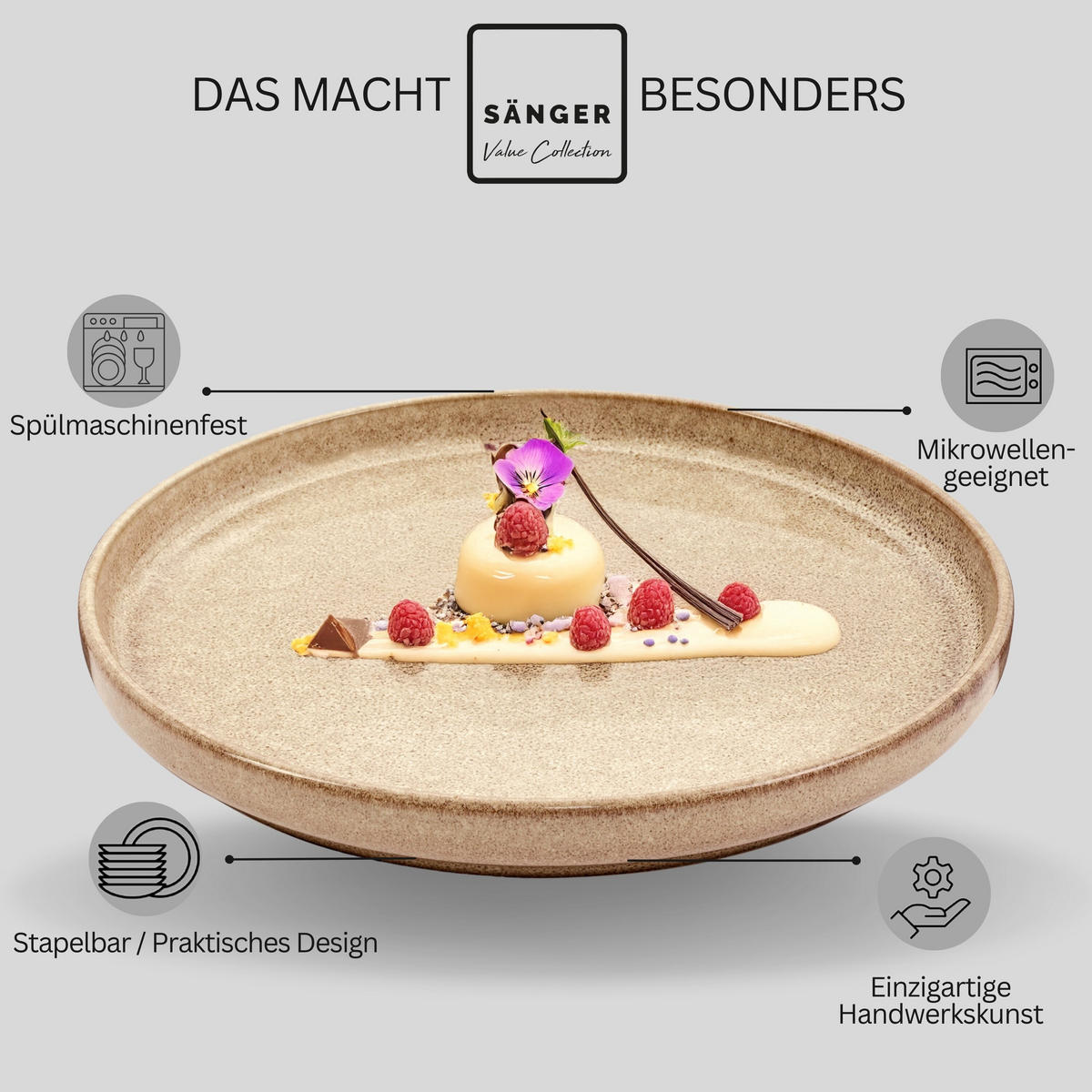DESSERTTELLER SET KAIRO - 4 teilig aus Steingut - Multicolor, Keramik (28cm) - Sänger