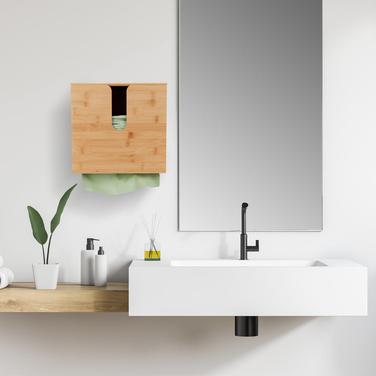 PAPIERHANDTUCHSPENDER - Hellbraun, Holz (27/26/13cm) - Relaxdays