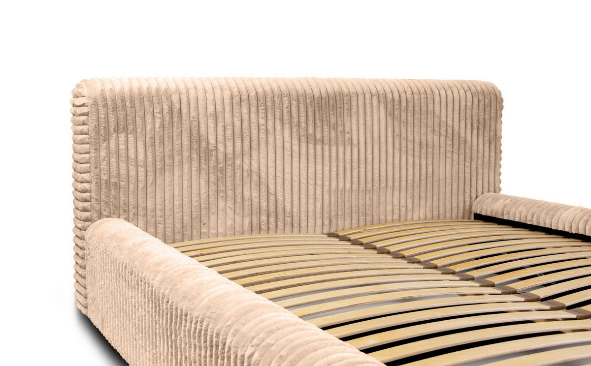 POLSTERBETT aus Strickmaterial Kostar 180x200 cm, Beige - Beige, Textil (180/200cm) - Fedve