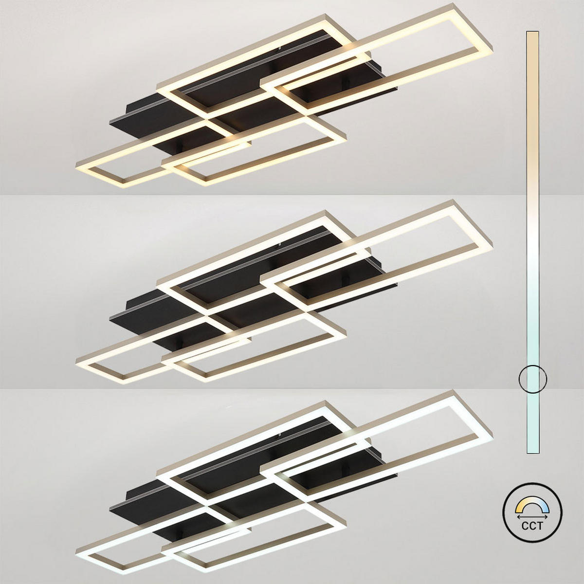 LED DECKENLEUCHTE JEFFRY Anthrazit - Anthrazit, Metall (87.5/32.5/7.5cm) - Globo Lighting