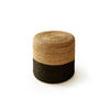 JUTE-POUF handgefertigt Jutta Hellbraun/Schwarz 40x40x40 cm - Hellbraun/Schwarz, Textil (40/40/40cm) - benuta Pure