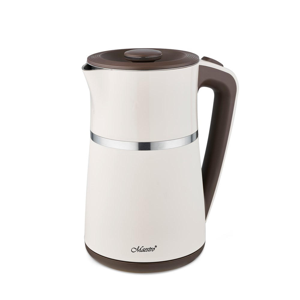 WASSERKOCHER ELEKTRISCH Weiß 15.5/15.5/23 cm MR030BEIGE - Weiß, Metall (15.5/23/15.5cm) - Maestro 