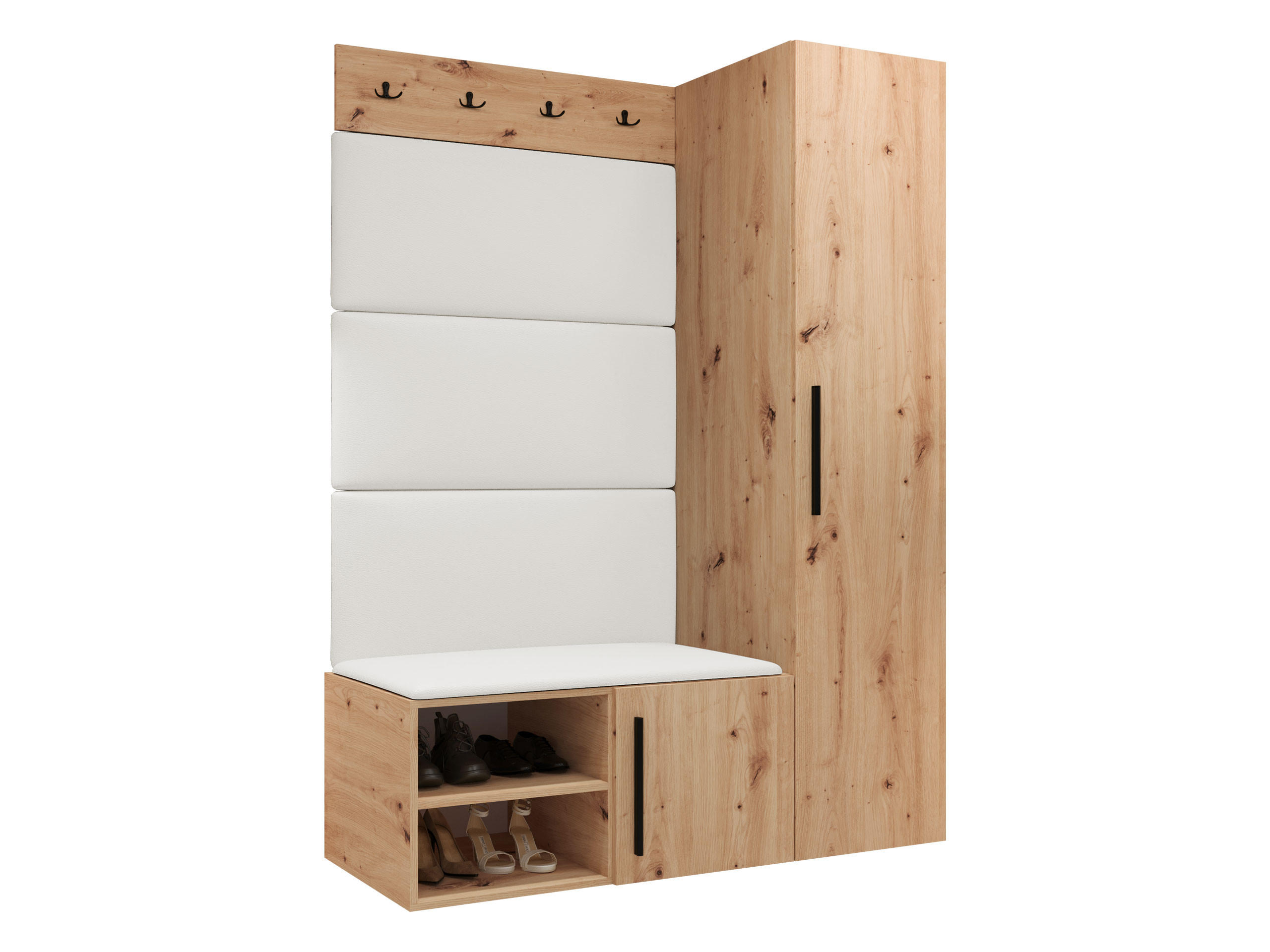 GARDEROBEN-SET Medi II - Schwarz/Weiß, Holzwerkstoff/Kunststoff (40/191/50cm) - MIRJAN24