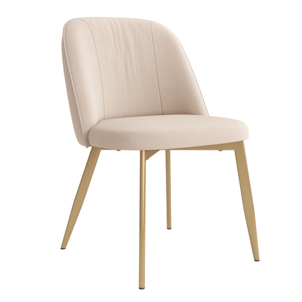 ESSZIMMERSTÜHLE 2er Beige Samt Gold modern bequem - Beige, Textil (50/80/53cm) - FLIEKS