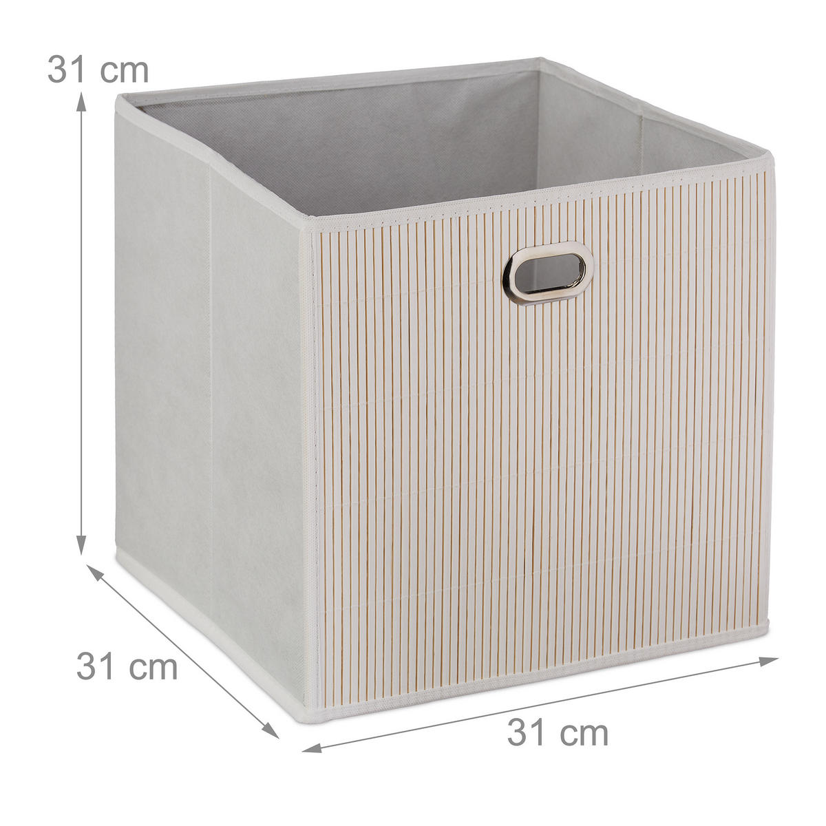 AUFBEWAHRUNGSKORB - Weiß, Holz/Wellpappe (31/31/31cm) - Relaxdays