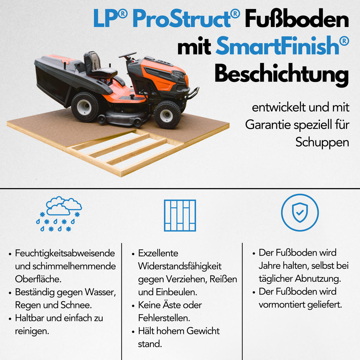 GARTENSCHUPPEN Holz mit imprägniertem Boden B236xL226xH218 cm/ 4.33 m2 - M369+M369G - Beige, Holz (236/224/226cm) - Timbela