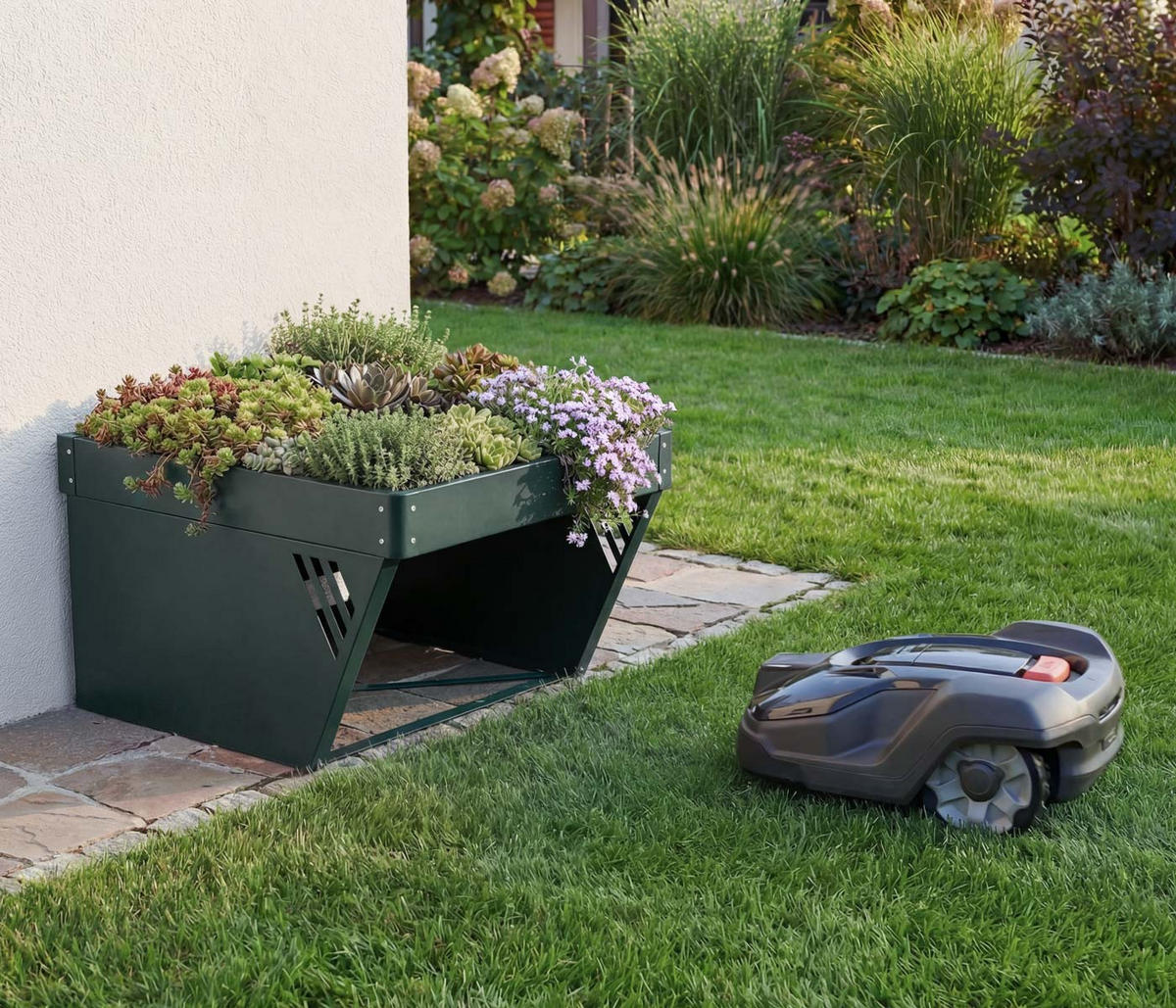 GARÁŽ pro sekačku Grün - zelená barva, kov (60/39/70cm) - MCW