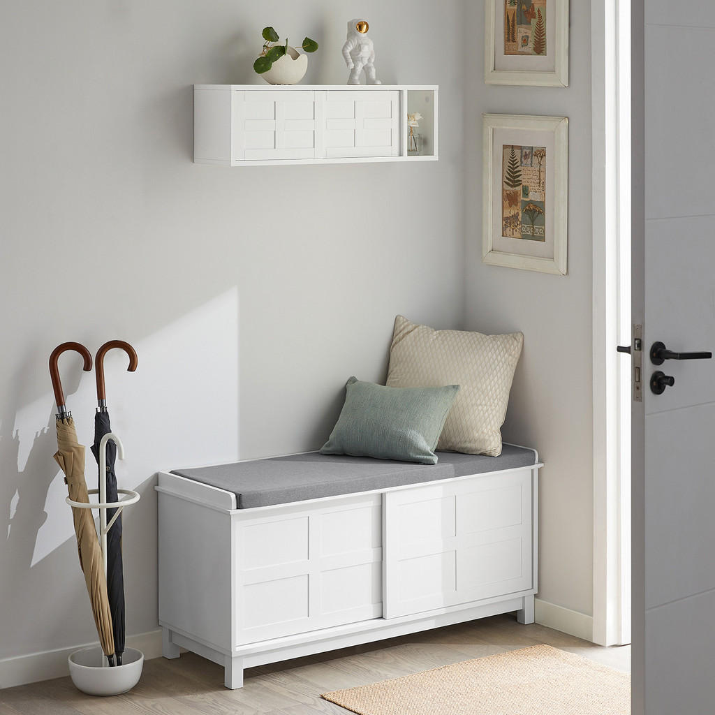 Thumbnail - SoBuy Wandgarderobe, Weiß, Holzwerkstoff, 75x23x20 cm, Garderobe, Garderobenleisten & Garderobenhaken