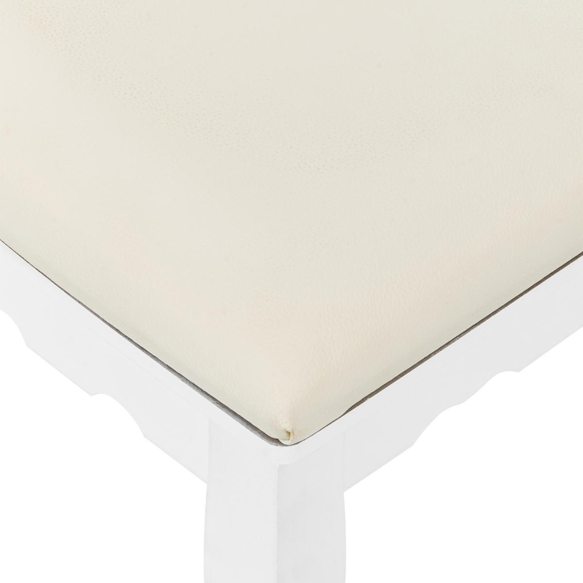 SCHMINKTISCH mit Spiegel und Hocker Weiß Diva - Weiß, Holzwerkstoff (75/144/40cm) - Beliani