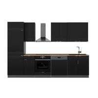 KUHINJSKI BLOK Fame-Line Crna Prugasta/Antracit 300 cm , RP Hrast - crna/antracit, drvni materijal (300/206.8/60cm) - Vicco