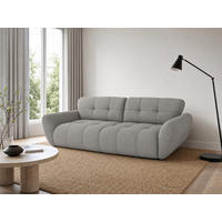 BIGSOFA Vannes Chenille Grau 272/134/68 cm - Hellgrau, Kunststoff/Textil (272/68/134cm) - foamnova