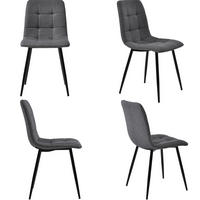 ESSZIMMERSTUHL 4er-Set ergonomisch 44 x 41 x 86 cm Leinen Gray - Grau, Metall (44/86/46cm) - Meubliv