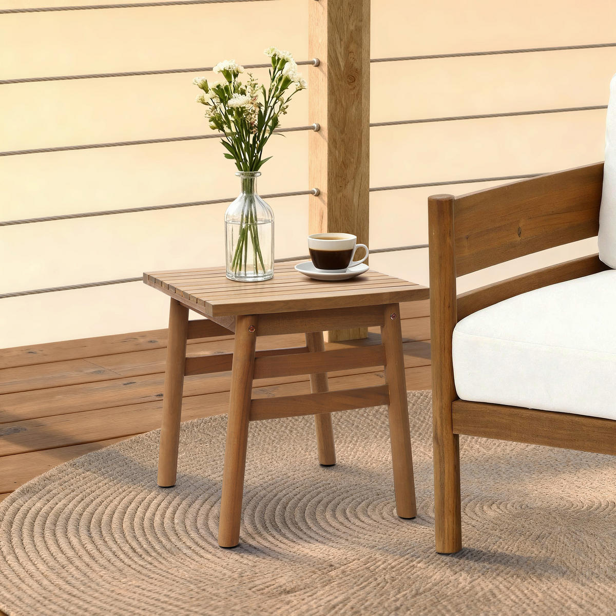 BEISTELLTISCH Rund, 45 cm X H47 cm - Braun, Holz (45/45/47cm)