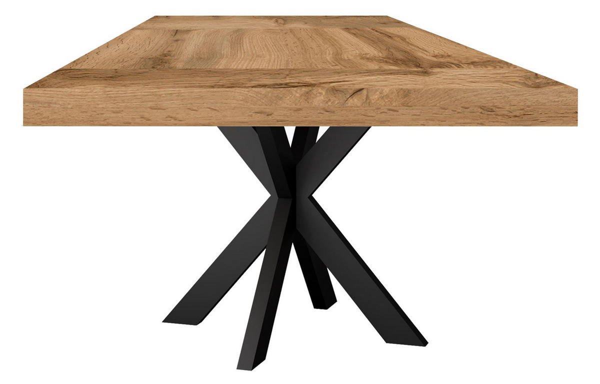 ESSTISCH Elgin 1 175-275x80x100 Holzwerkstoff Schwarz/Wotan Eiche - Eiche Wotan/Schwarz, Holzwerkstoff (175/100/80cm) - 58aufmkessel