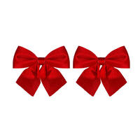 LAALU CHRISTBAUMKUGEL-SET 2 Bändern: Schleifen rot glänzend 13 x 13 cm - Rot, Kunststoff (0.01/1/0.01cm) - LAALU