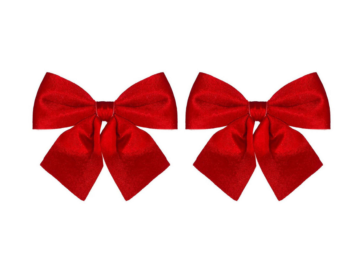 LAALU CHRISTBAUMKUGEL-SET 2 Bändern: Schleifen rot glänzend 13 x 13 cm - Rot, Kunststoff (0.01/1/0.01cm) - LAALU
