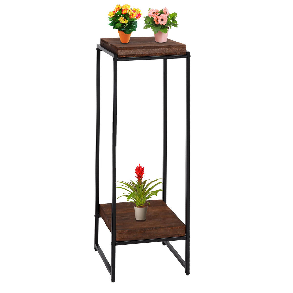 BLUMENTISCH quadratisch Dunkelbraun - Dunkelbraun, Holzwerkstoff (32/30/101cm) - MCW