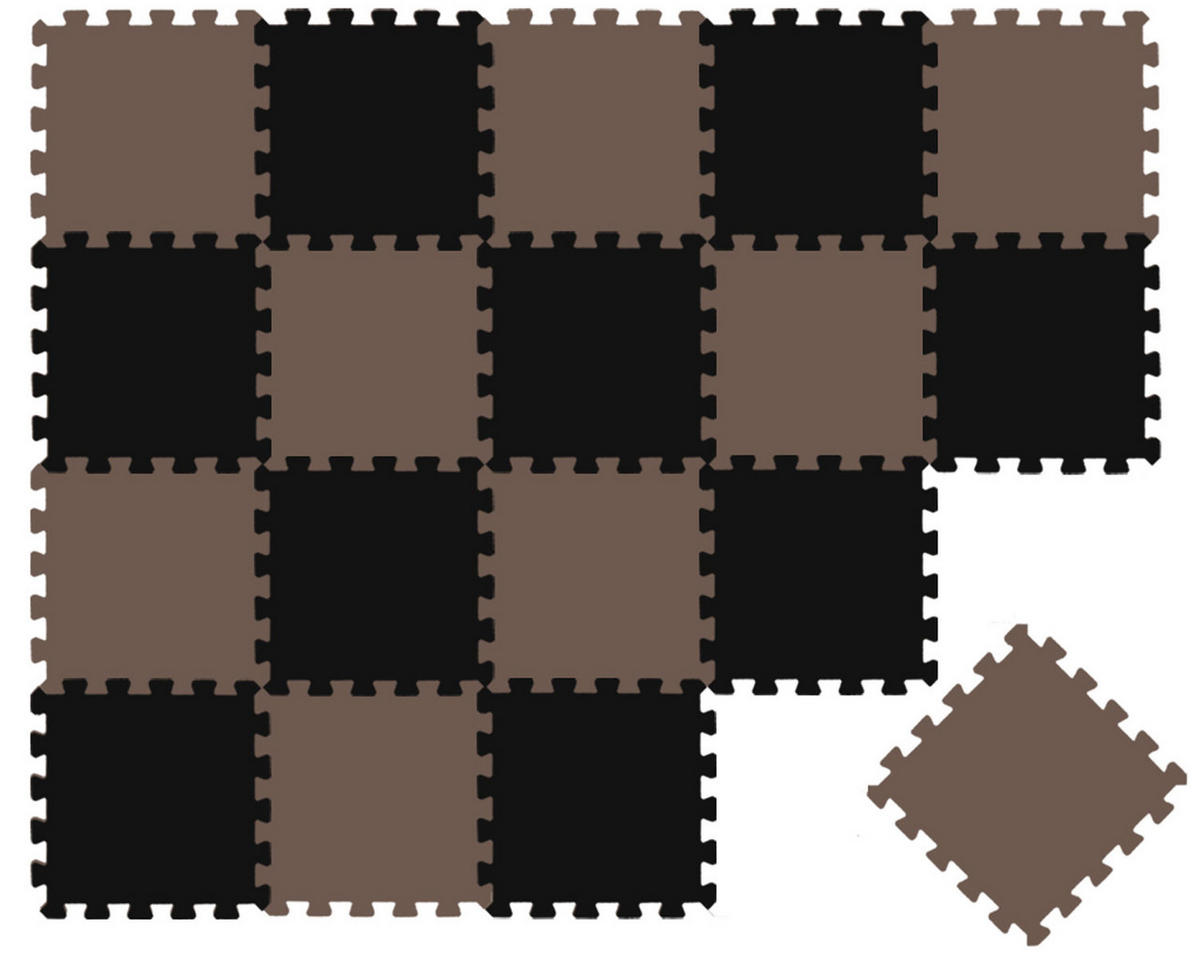SPIELMATTE ab Null - 180/90 cm Puzzlematte Schwarz - Multicolor, Kunststoff (30/30cm) - Littletom