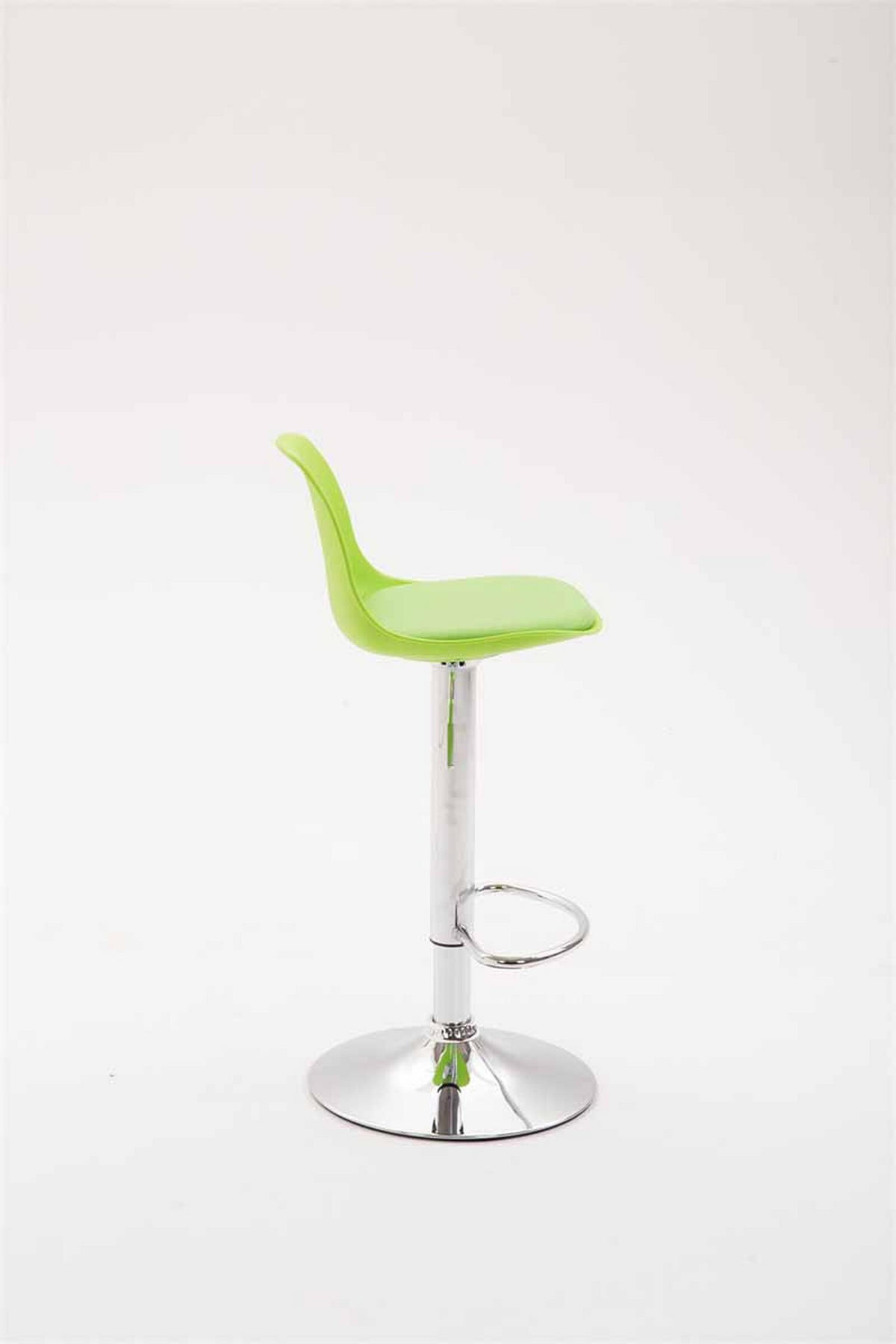 BARHOCKER Kilian, Gestell Metall in Chromoptik, Kunstleder Grün - Chromfarben/Grün, Kunststoff/Textil (39/100/43cm) - TPFLiving