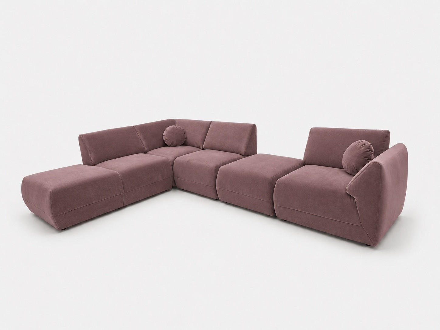 ECKSOFA Cordoba Modulares Links Altrosa - Altrosa, Textil (352/244cm) - KS Home Concept